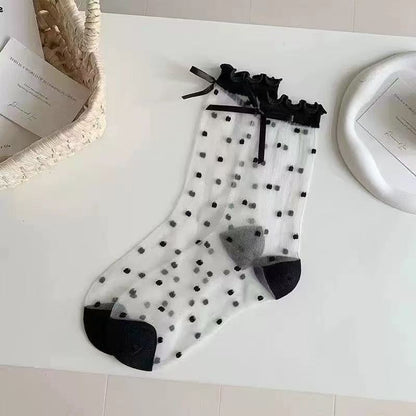 🧦 Offizieller Shop – Atmungsaktive Socken aus Eisseide mit Polka-Dot-Design