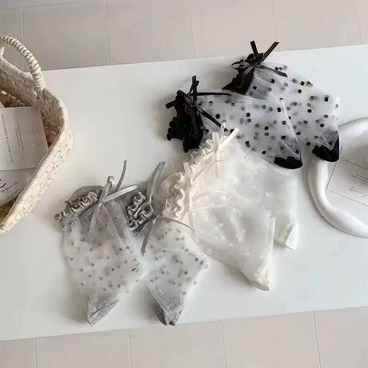 🧦 Offizieller Shop – Atmungsaktive Socken aus Eisseide mit Polka-Dot-Design